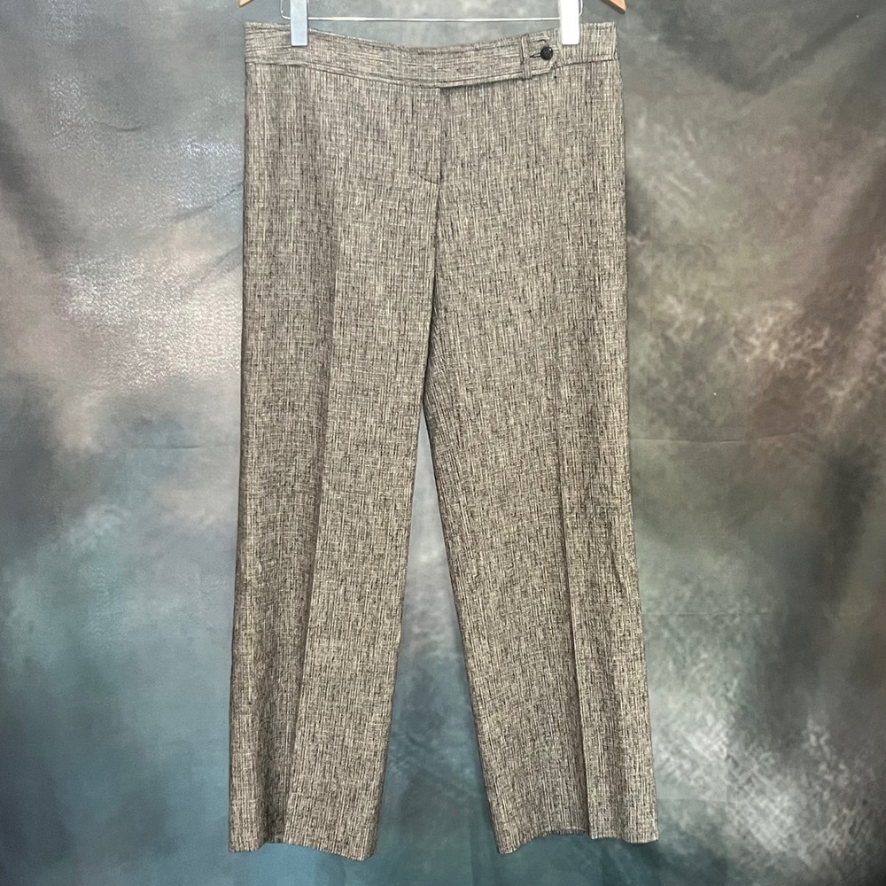 Valentino Roma Womens Textured Straight Leg Dress Pants Grey Brown IT 48 US 12‎